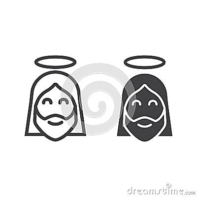 Jesus line and glyph icon, easter and holiday Vector Illustration