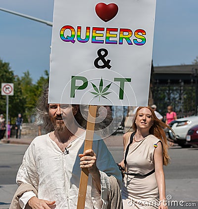 Jesus Loves Queers and Pot Editorial Stock Photo