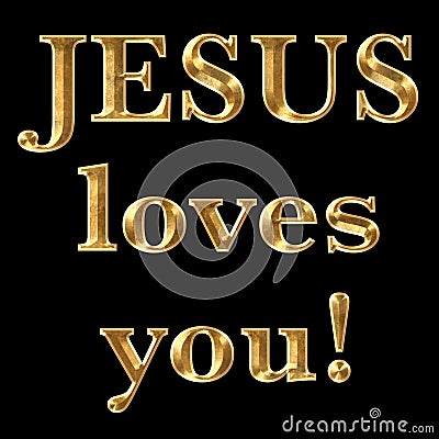 Jesus Loves You text Stock Photo