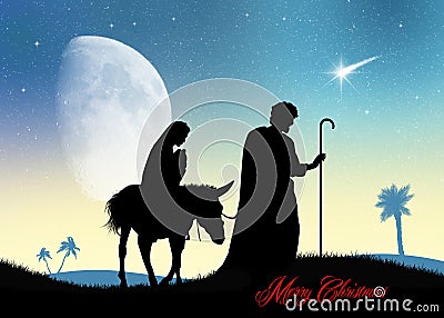 Jesus, Mary and Joseph Stock Photo