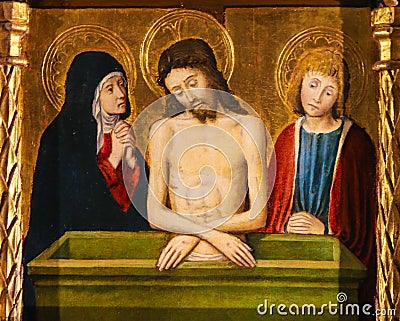 Jesus, Mother Mary and Saint John Editorial Stock Photo