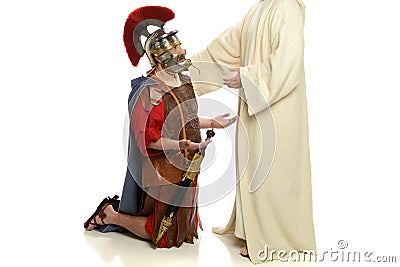 Jesus and a Roman Soldier Stock Photo