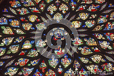 Jesus Rose Window Stained Glass Sainte Chapelle Paris France Stock Photo