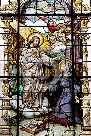 Jesus and Saint Margaret Mary Alacoque Stock Photo