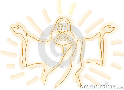 Jesus Sketch Cartoon Illustration