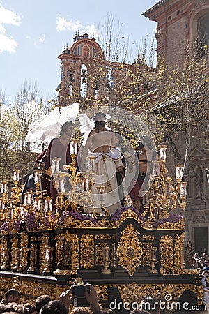 Jesus stripped of his garments, Easter in Seville Editorial Stock Photo