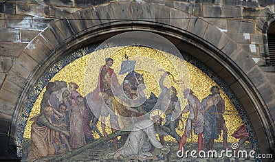 Jesus on the Via Dolorosa Stock Photo