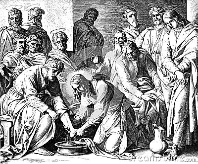 Jesus Washing Disciples' Feet Stock Photo