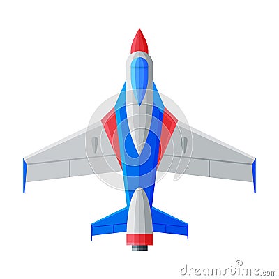 Jet Aircraft, Airplane View from Above, Air Transport Vector Illustration Vector Illustration