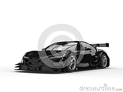 Jet black concept super sports car - beauty shot Stock Photo