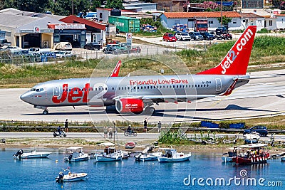 Jet2 Boeing 737-800 airplane at Skiathos Airport in Greece Editorial Stock Photo