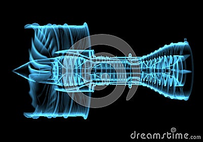 Jet engine turbine Stock Photo