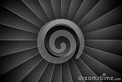 Jet Engine Turbine horizontal background. Detailed Airplane Motor Front View. Vector illustration aircraft turbo Fan of plane Vector Illustration