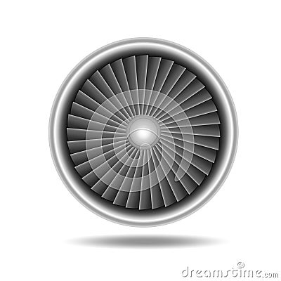 Jet Engine Turbine. Vector Cartoon Illustration