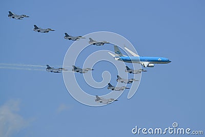 Jet fighters escort Editorial Stock Photo