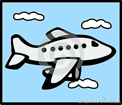 Jet plane flying in the sky Vector Illustration