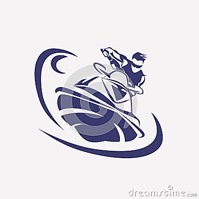 Jet ski stylized vector symbol Vector Illustration
