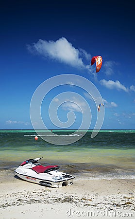 Jet ski on tropical paradise beach in boracay island philippines Editorial Stock Photo