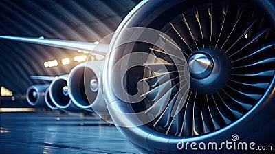 Jet turbine engine blades Stock Photo