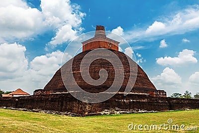Jetavanaramaya stupa dagoba in the ruins of Jetavana in Anuradhapura - the sacred world heritage city, Sri Lanka. Stock Photo