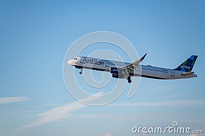 JetBlue Airlines Jet Takes Off at Los Angeles International Airport LAX Editorial Stock Photo