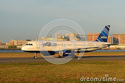 Jetblue Airways Airbus 320 at Boston Airport Editorial Stock Photo