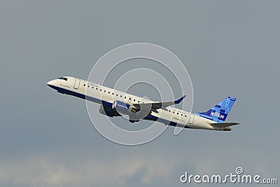 Jetblue Airways Embraer 190 at Boston Airport Editorial Stock Photo
