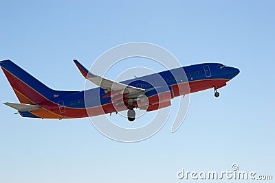 Jetliner on takeoff 2 Stock Photo