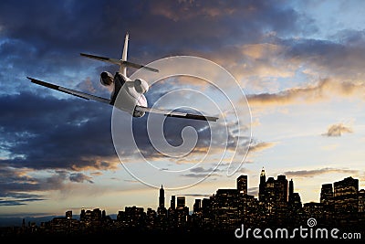 Jetplane in the sky Stock Photo