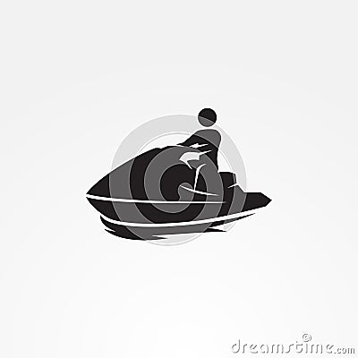 Jetski icon black Vector Illustration