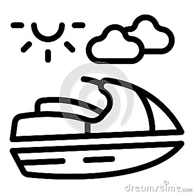 Jetski icon outline vector. Water ski Vector Illustration