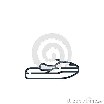 jetski icon vector from vehicles transportation concept. Thin line illustration of jetski editable stroke. jetski linear sign for Vector Illustration