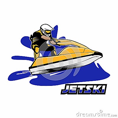 Jetski illustrastion icon Vector Illustration