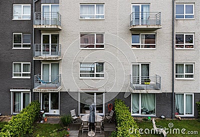 Jette, brussels Capital Region - Belgium - Contemporary facades and balconies of the residential apartments of the Jardins de Editorial Stock Photo