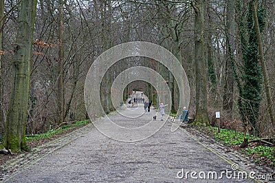 Jette, Brussels Capital Region, Belgium - Nature trail in the Dielegembos city park Editorial Stock Photo