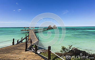 Jetty Lounge Bar on Zanzibar Stock Photo