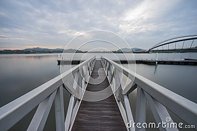 Jetty At Pedestrian Bridge, Putrajaya Stock Photo