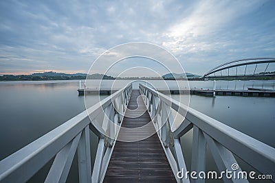 Jetty At Pedestrian Bridge, Putrajaya Stock Photo