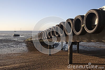 Jetty at Thorpe Bay, Essex, England Editorial Stock Photo