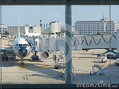 Jetway, bridge for passengers Stock Photo