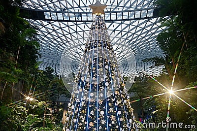 Jewel Changi Airport Christmas Tree 2023 Stock Photo