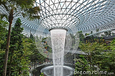 Jewel Changi Airport HSBC Rain Vortex Editorial Stock Photo