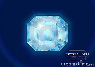 Fantasy crystal jewelry gems, polygon shape stone for game asset Vector Illustration