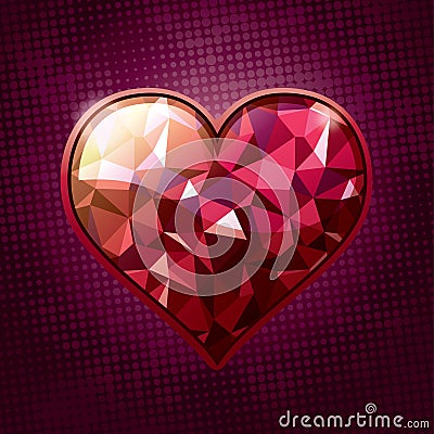 Jewel Heart Vector Illustration
