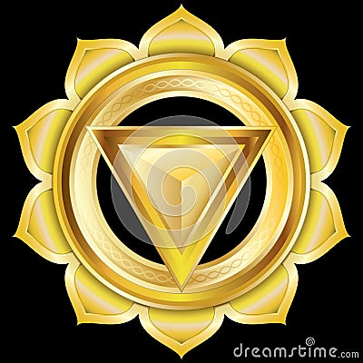 Jewel Medallion like the Hindu Chakra of Manipura Vector Illustration