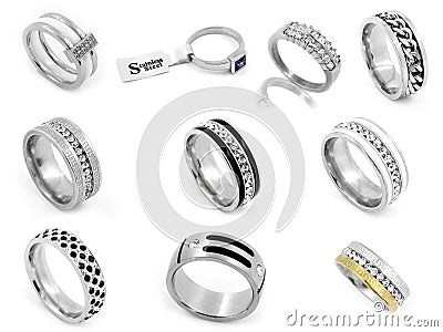 Jewel ring - Stainless steel Stock Photo