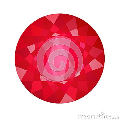 Jewel ruby diamond gem sticker Vector Illustration