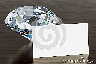 Jeweler Business Card on the wooden desk background. 3D rendering Stock Photo