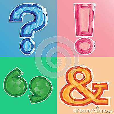 Jewelled punctuation marks Vector Illustration