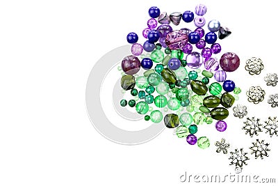 Jewellery findings of different kinds isolated on a white background Stock Photo